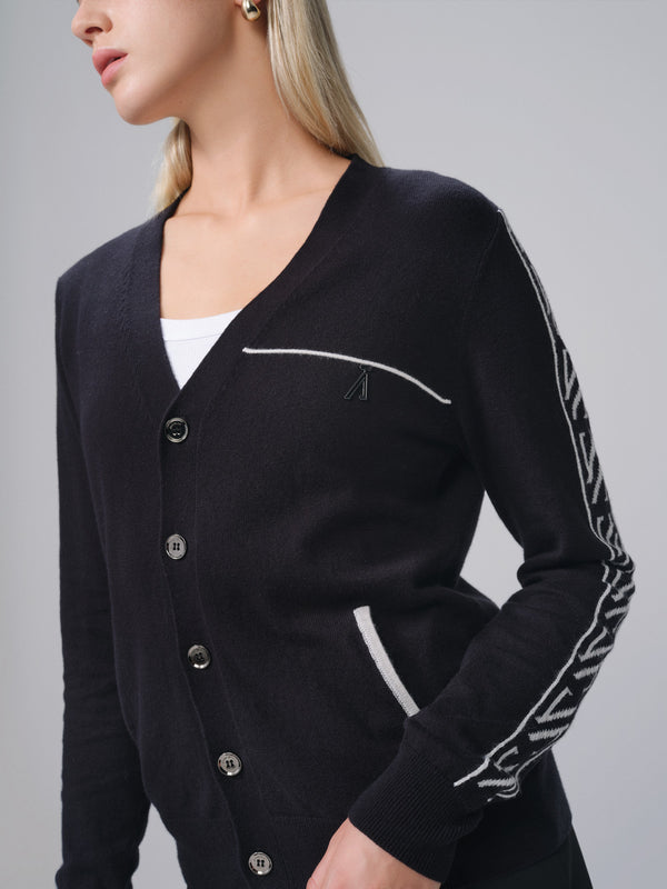 Merino-Wool Mixed Signature Cardigan